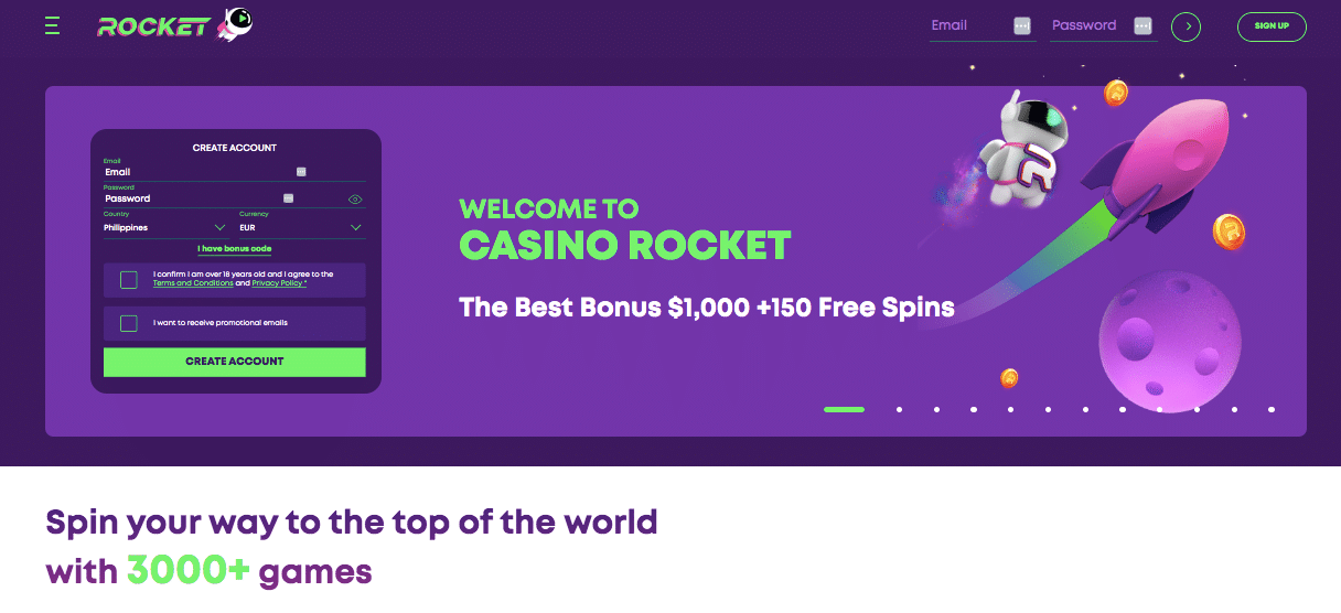 casino rocket deposit bonus codes