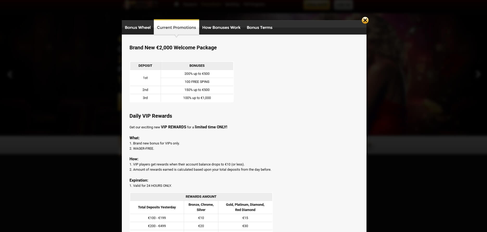 Win Unique Casino Bonus